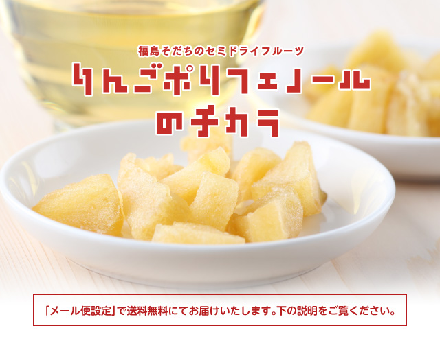 福島そだちのセミドライフルーツ りんごポリフェノールのチカラ4個入り プレーン2個 シナモンバター2個